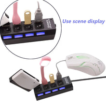 4-port USB hub with Ritonex Global switches and LED indicators