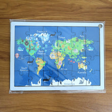 Educational Wooden World Map Puzzle for Kids - (1 Set)