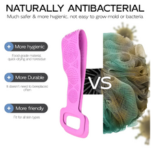 Silicone Body Back Scrubber Double Side Bathing Brush for Skin Deep Cleaning, Scrubber Belt