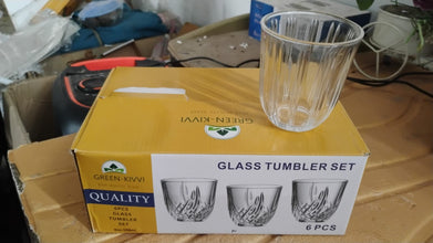 Premium Transparent Glass Tumbler Set, Tumbler (256ML / 6 Pc)